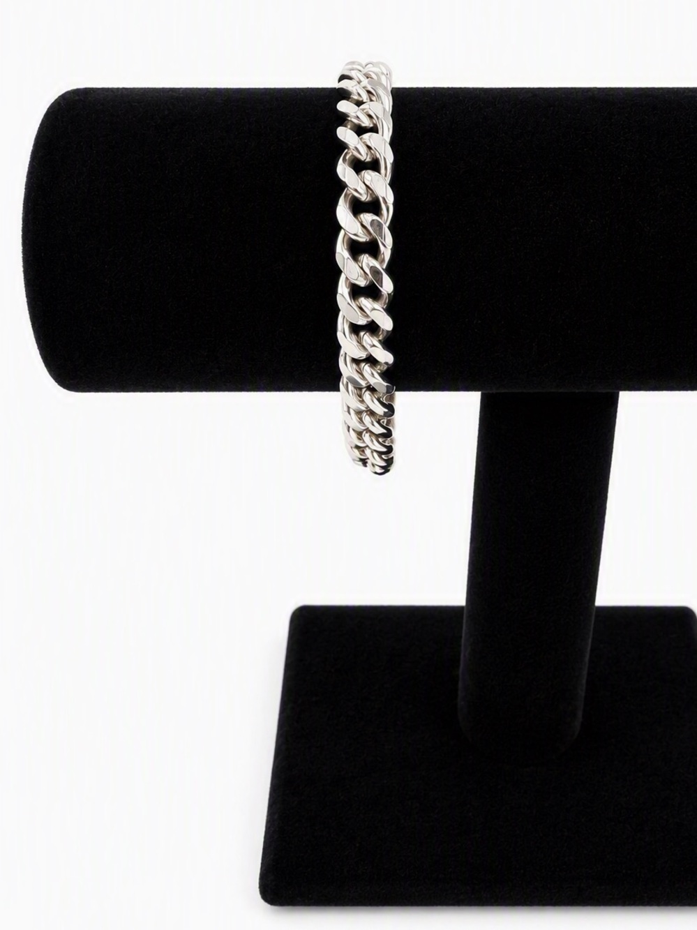 Men's 9mm Stainless Steel Curb Chain Cuban Link Bracelet - 8" Silver Heavy